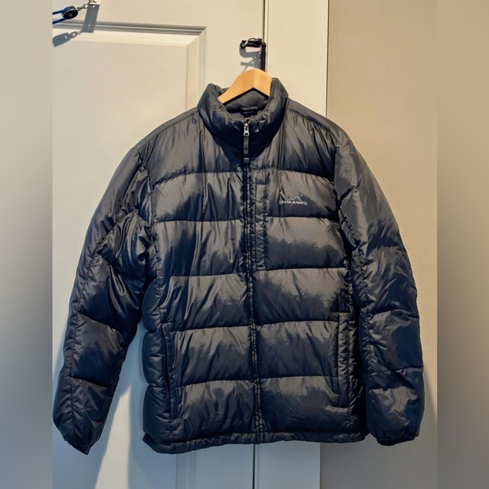Eddie Bauer Men's Black Quilted Down Jacket
